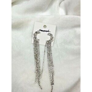 NEW Free People Earrings You Make Me Feel Like Dancing Dangles Moon Rhinestones